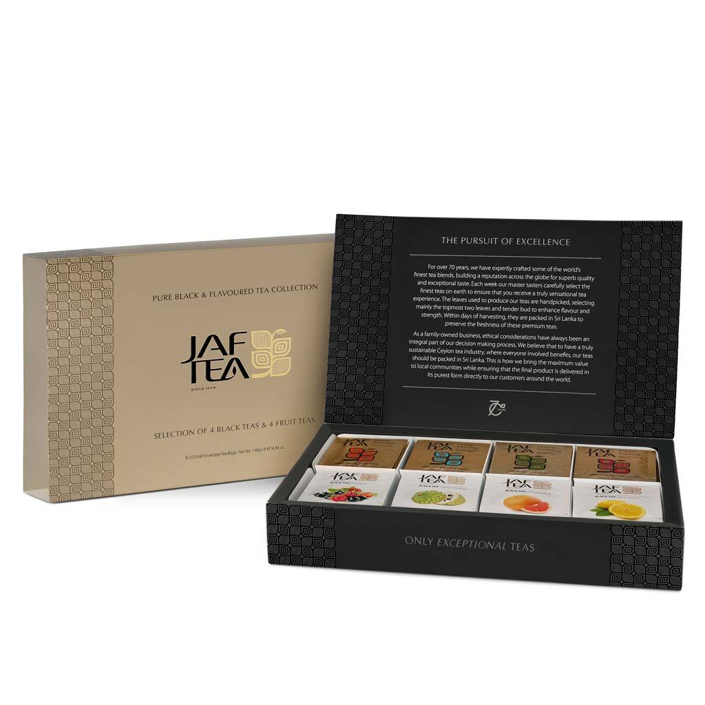 Colección Pure Blacks & Flavored Tea - Negro puro y saborizados - Juego de regalo - 80 bolsas